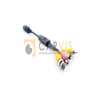 Кабель 4pin(мама) — 1bnc+2rca+1power 0,2м - ООО "Где Авто"